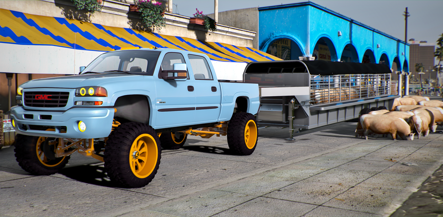 2005 GMC Sierra HD With Cow Trailer | GZ Customs