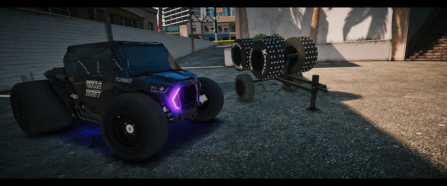 2019 Polaris RZR 1000 Turbo Street Tuned & Tire Trailer Prop | GodzGift