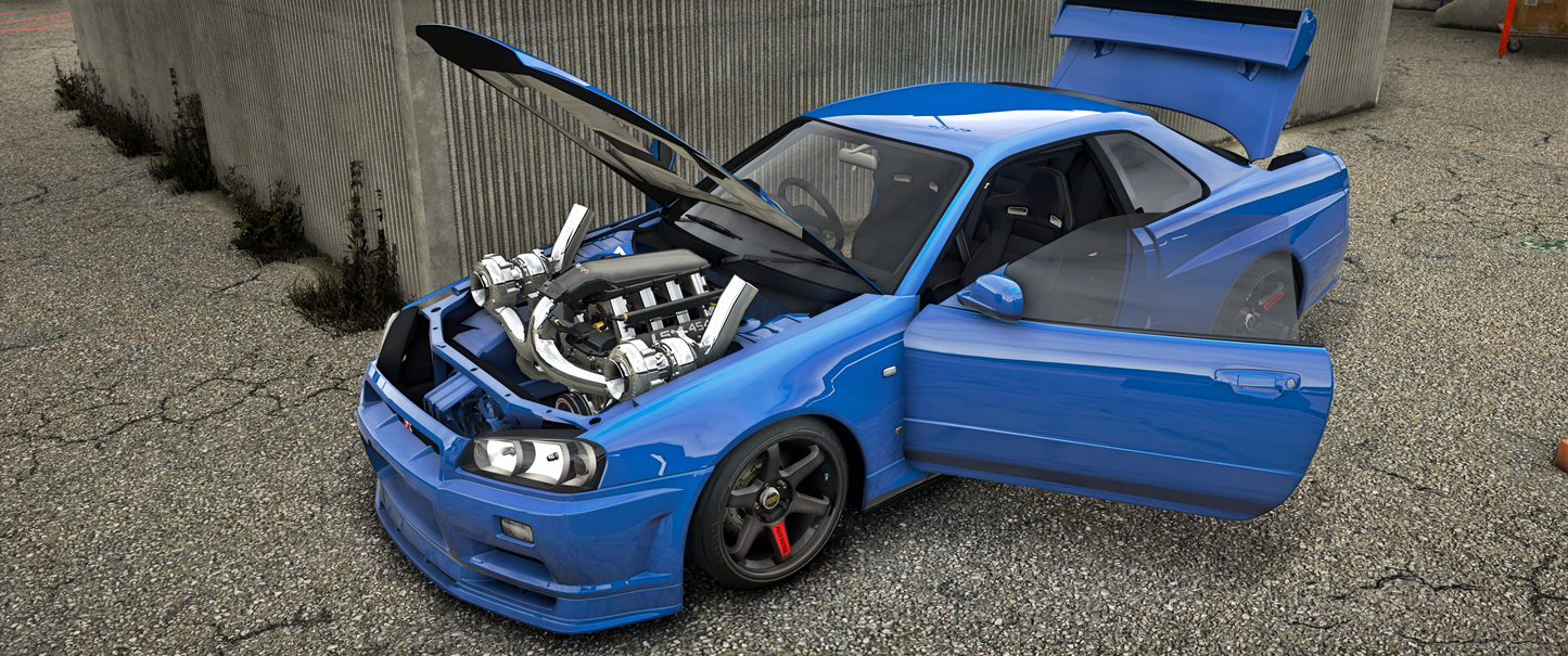 Nissan R34 Skyline with LSX 454 Twin Turbo Swap | 3RR Customs