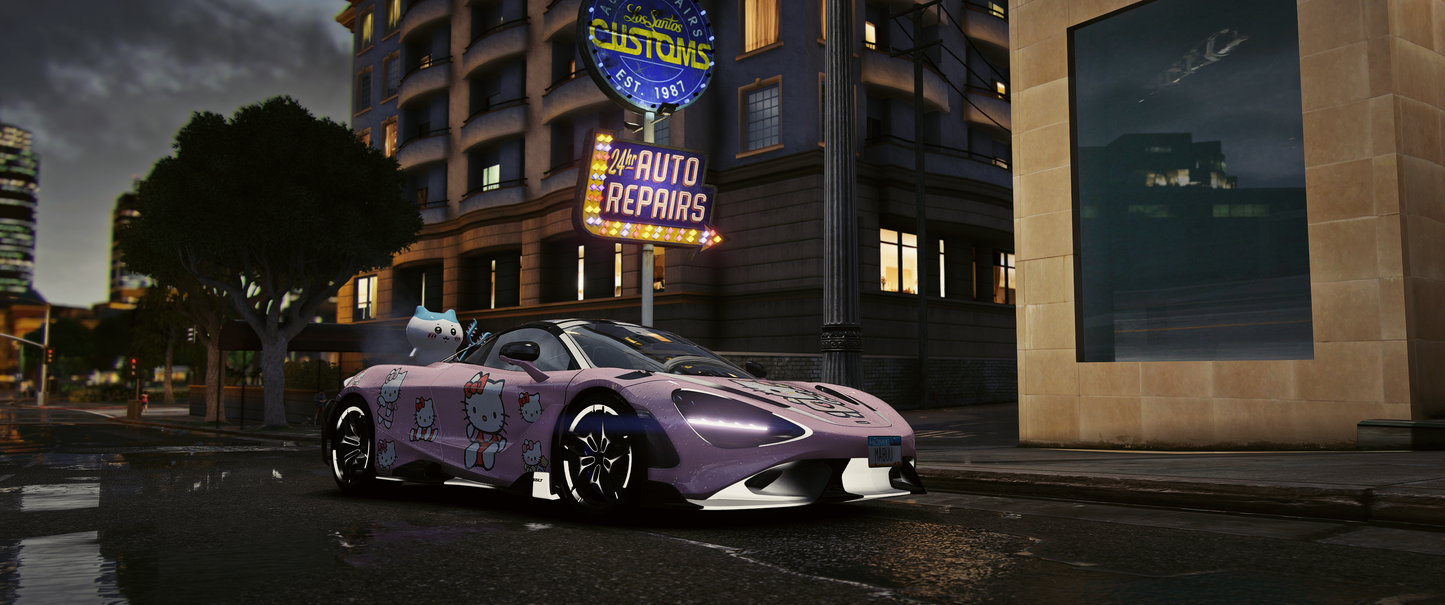 Mclaren 765lt Spider Hello Kitty [Dinamic Lights]