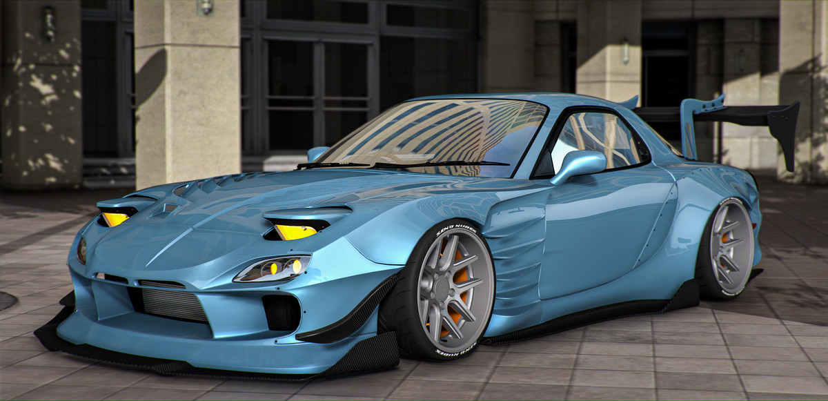 Custom Wrapped Rx7 Mazda RX7 Custom V2 (Debadged) | GodzGift – Gorilla Cars & MLO