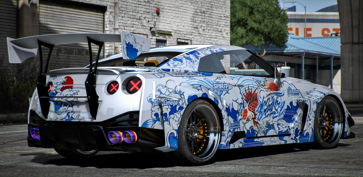 Red Bull R35 Gt R Livery (Debadged) Nissan GTR R35 Liberty Walk Livery Custom – Gorilla Cars & MLO
