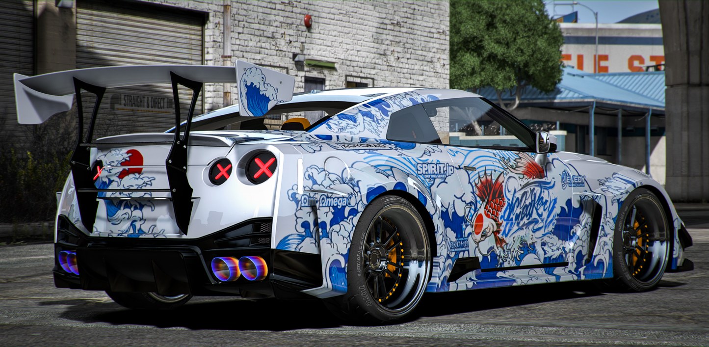 (Debadged) Nissan GTR R35 Liberty Walk Livery Custom