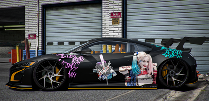 Nissan NSX Acura Harley Quinn Edition | DC Cars