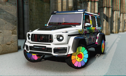 Custom Sunflower wrapped Gwagon on Custom sunflower rims | RTG Customs