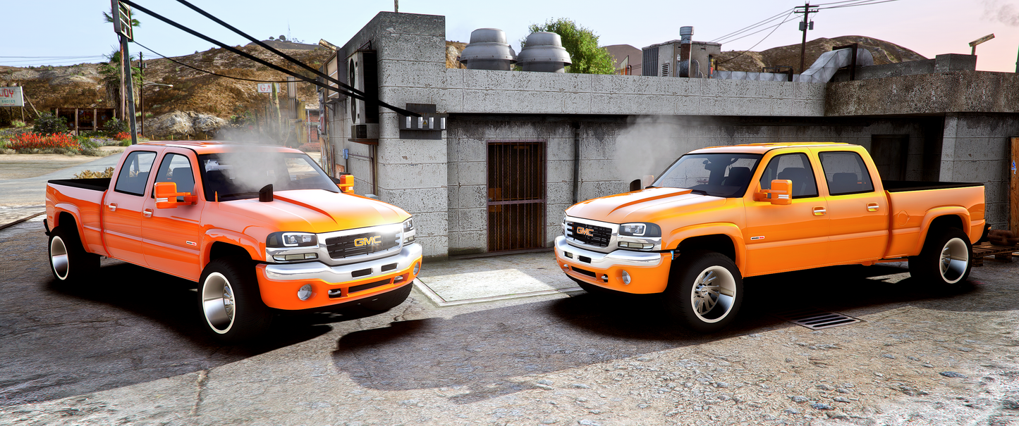 Tuned 2006 LBZ GMC Sierra 2500 Hood Stacked | Exotic Customs