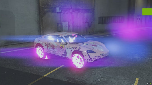 Porsche Taycan Turbo S Pink Panther [Dinamic RGB Lights]