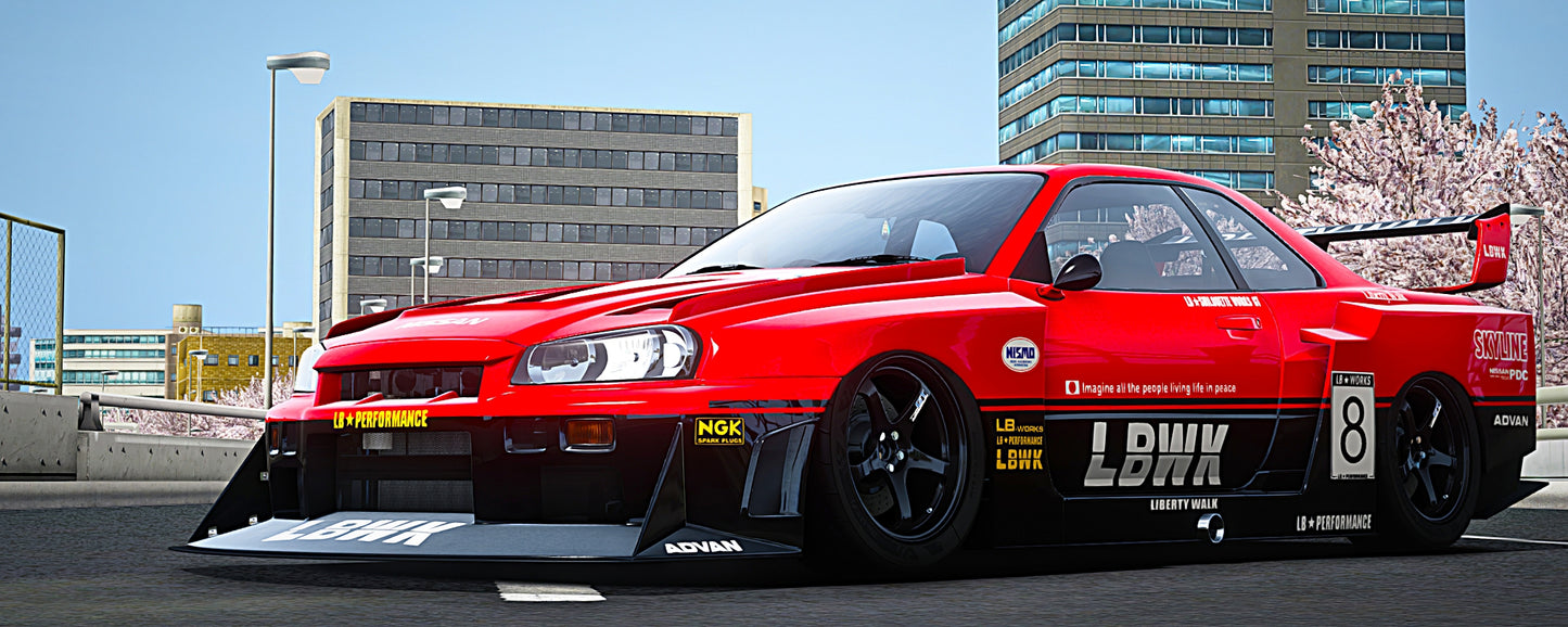 Nissan Skyline GTR R34 LBWK Silhouette | Hachi